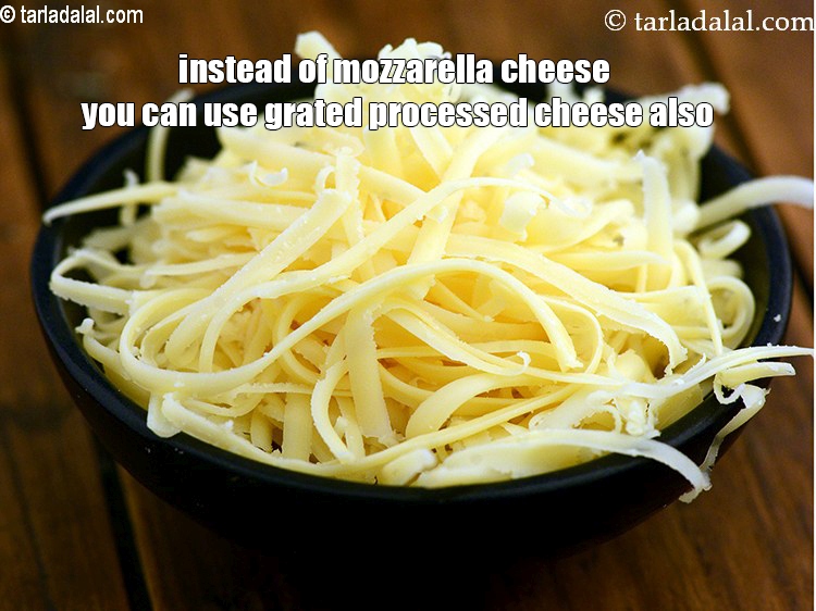 Step 17 – Instead of mozzarella cheese you can use grated processed cheese also.