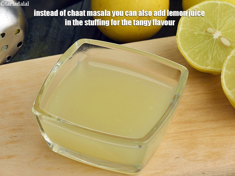 Step 40 – Instead of chaat masala you can also add lemon juice in the stuffing for the …