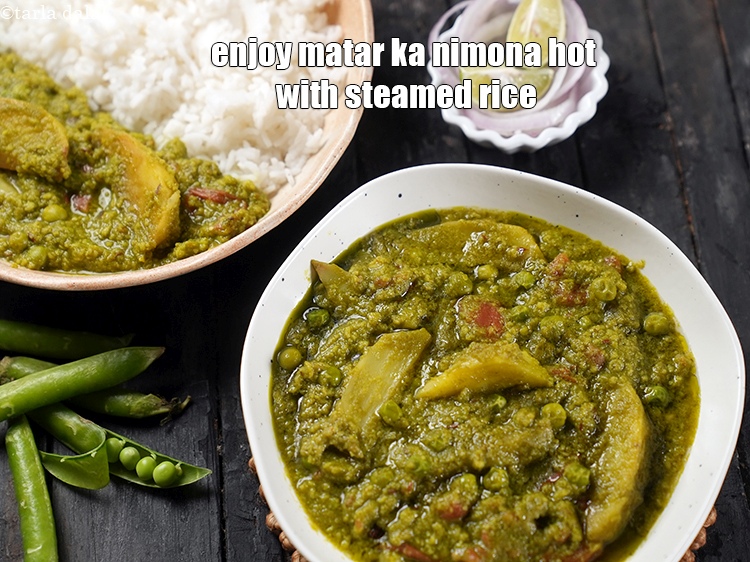 Step 37 – Enjoy <strong>matar ka nimona</strong> hot with steamed rice.