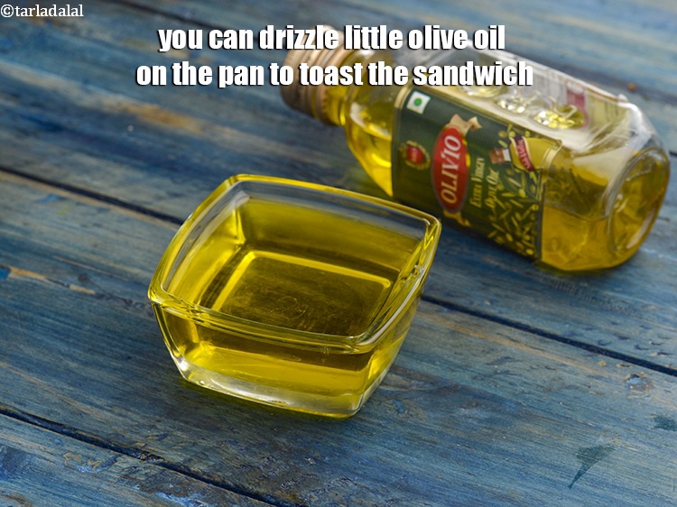 Step 34 – You can drizzle little olive oil on the pan to toast the sandwich.