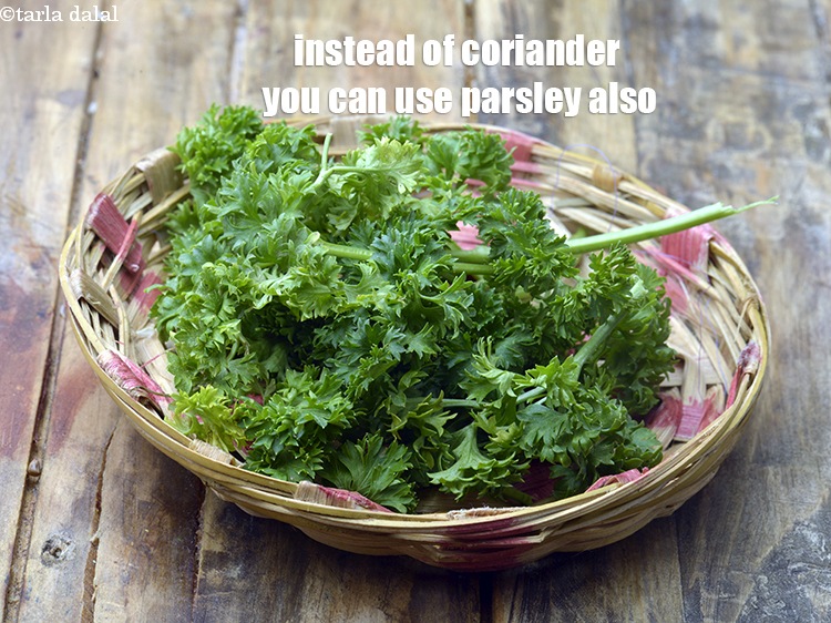 Step 21 – Instead of coriander you can use parsley also.