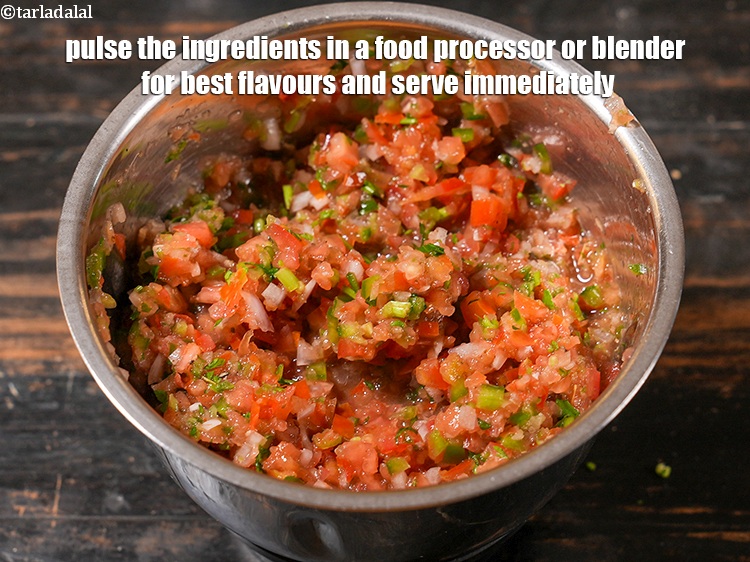 Step 18 – Pulse the ingredients in a food processor or blender for best flavours and serve immediately.&nbsp;