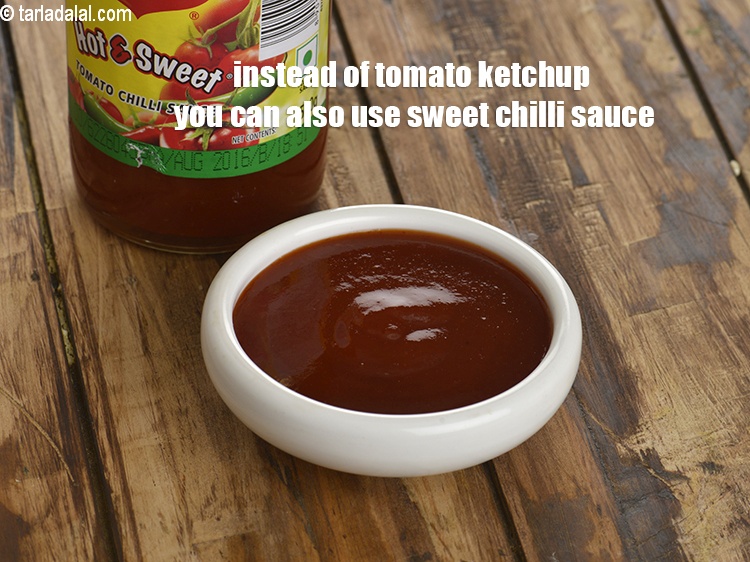 Step 32 – Instead of tomato ketchup you can also use sweet chilli sauce.&nbsp;