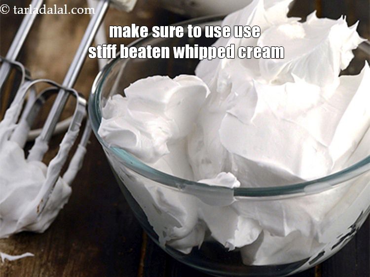 Step 33 – Make sure to use use stiff beaten whipped cream.