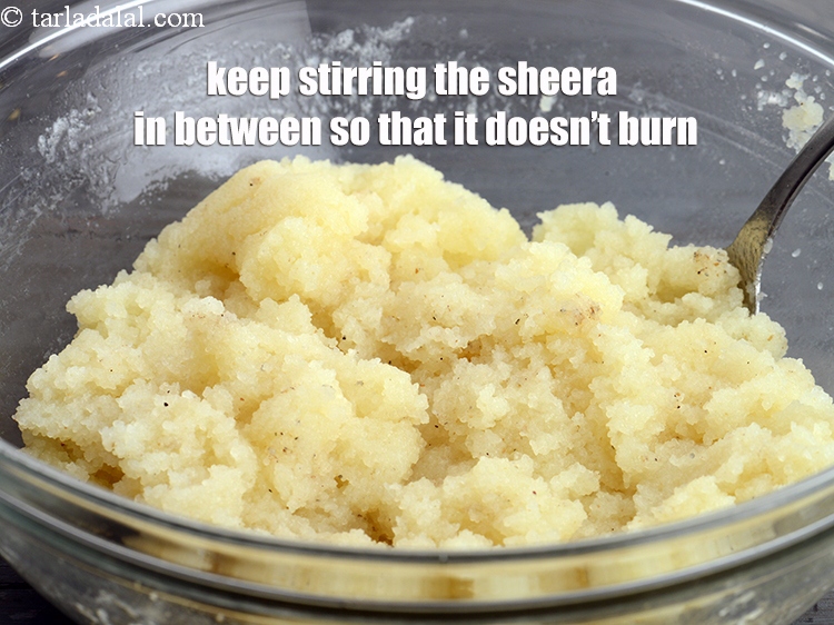 Step 19 – Keep stirring the sheera in between so that it doesn&rsquo;t burn.