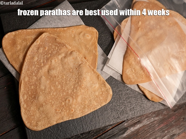 Step 30 – Frozen parathas are best used within 4 weeks.