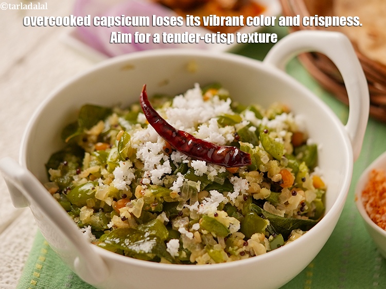 Step 25 – Overcooked capsicum loses its vibrant color and crispness. Aim for a tender-crisp texture.