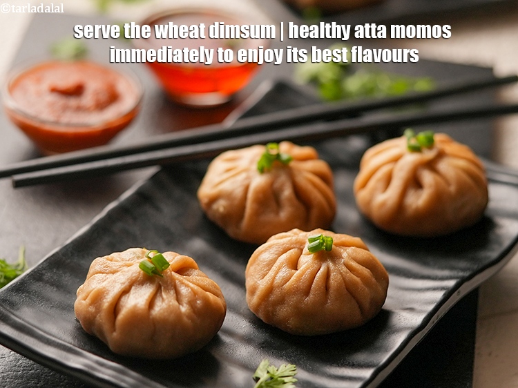 Step 40 – Serve the <strong>wheat dimsum recipe | healthy atta momos | vegetable and paneer steam dumplings …
