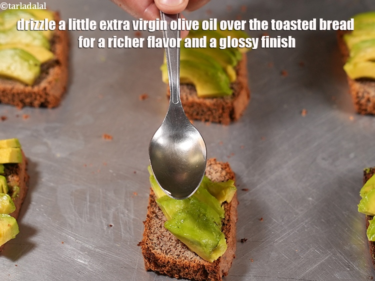 Step 18 – Drizzle a little extra virgin olive oil over the toasted bread for a richer flavor …