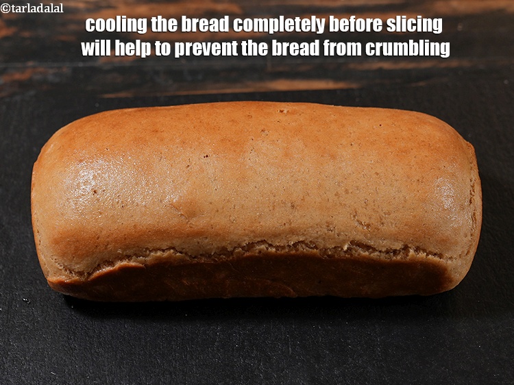 Step 41 – Cooling the bread completely before slicing will help to prevent the bread from crumbling.
