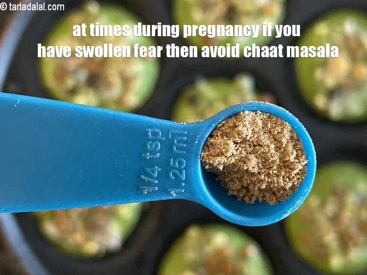 Step 33 – At times during pregnancy if you have swoolen feat then avoid the chaat masala.