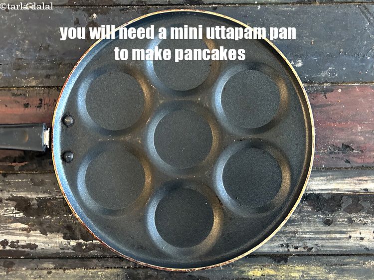 Step 21 – You will need a mini uttapam pan to make <strong>mini jaggery dosas.&nbsp;</strong>