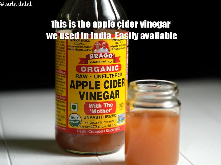 Step 16 – This is the apple cider vinegar we used in India. Easily available.