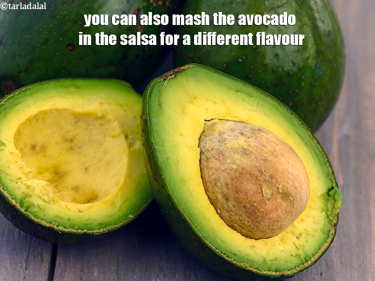 Step 32 – You can also mash the avocado in the salsa for a different flavour.