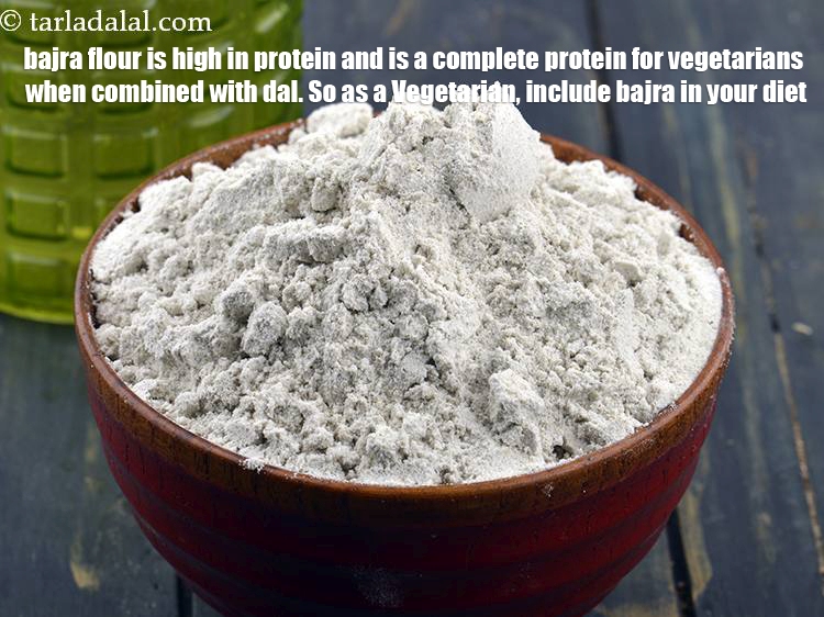 Step 40 – <a href="https://www.tarladalal.com/recipes-using-bajra-flour-176">Bajra flour</a>&nbsp;is&nbsp;<a href="https://www.tarladalal.com/recipes-for-Protein-Rich-Foods-Indian-Veg-Protein-Rich-Recipes-695">high in protein</a>&nbsp;and is a&nbsp;<em>complete protein for vegetarians when combined with dal.</em>&nbsp;So …
