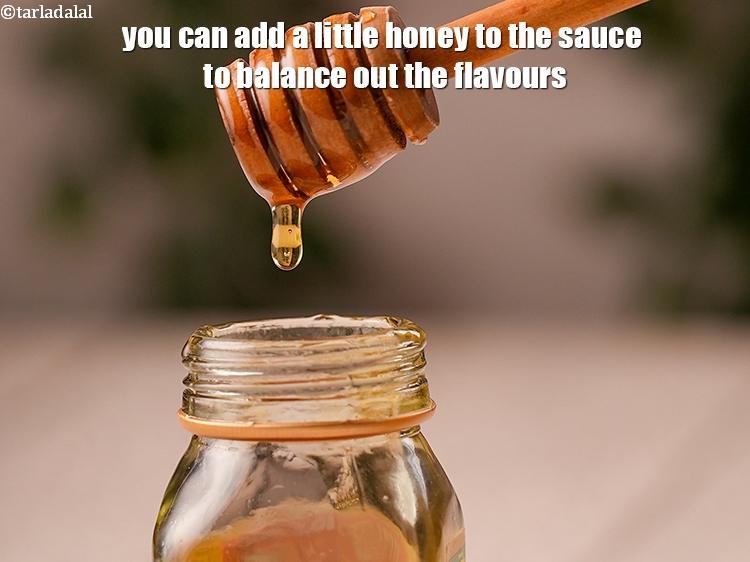 Step 46 – You can add a little honey to the sauce to balance out the flavours.