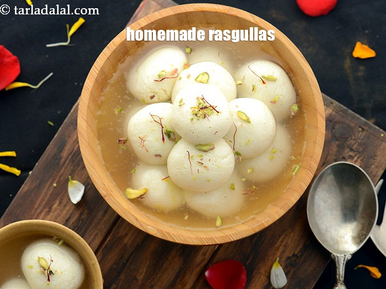Step 18 – Here is the link of the recipe of <a href="https://www.tarladalal.com/rasgulla-mithai-bengali-style-rasgulla-2005r" target="_blank"><strong>homemade rasgullas</strong></a>.