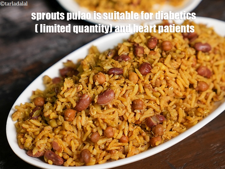 Step 35 – <strong>Sprouts pulao</strong> is suitable for diabetics ( limited quantity) and heart patients.&nbsp;
