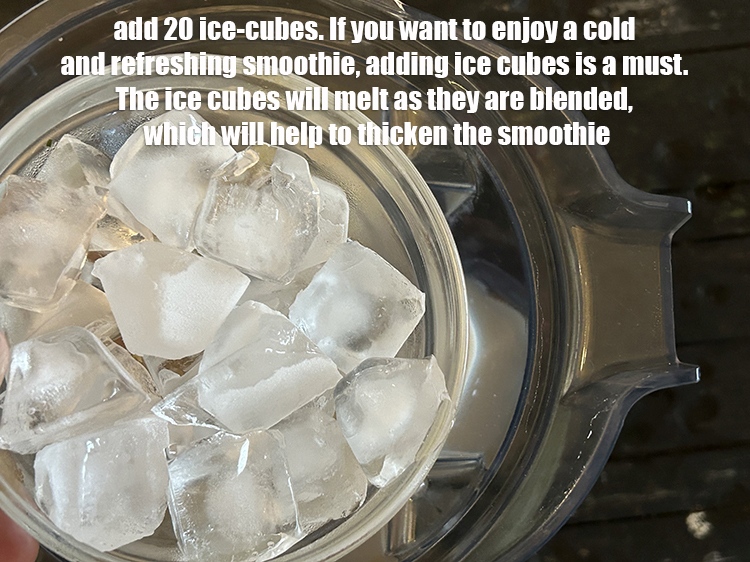 Step 16 – Add 20 ice-cubes. If you want to enjoy a cold and refreshing smoothie, adding ice …