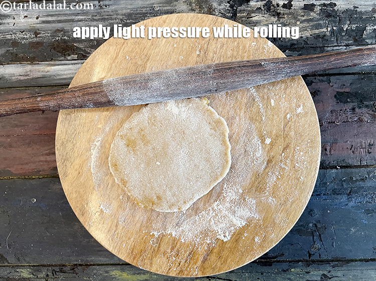 Step 24 – Don&#39;t apply too much pressure while rolling the dough as it has jaggery in it …