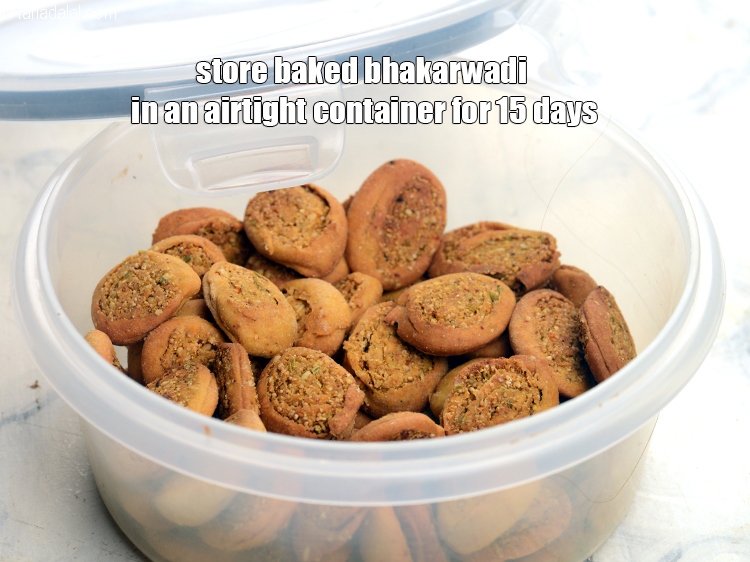 Step 61 – Store <strong>baked bhakarwadi | healthy&nbsp;baked bhakarwadi | Maharashtrian&nbsp;baked snack |</strong>&nbsp;in an airtight container for 15 …