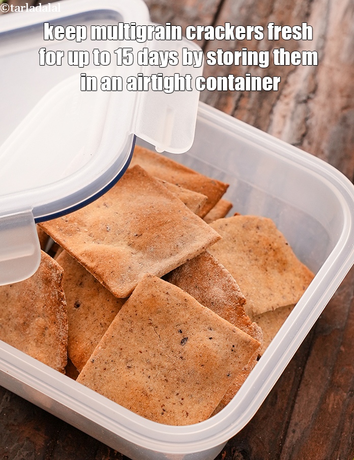 Step 25 – Keep <strong>multigrain crackers</strong> fresh for up to 15 days by storing them in an airtight …