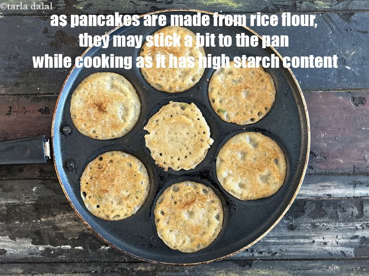 Step 23 – As pancakes are made from rice flour, they may stick a bit to the pan …