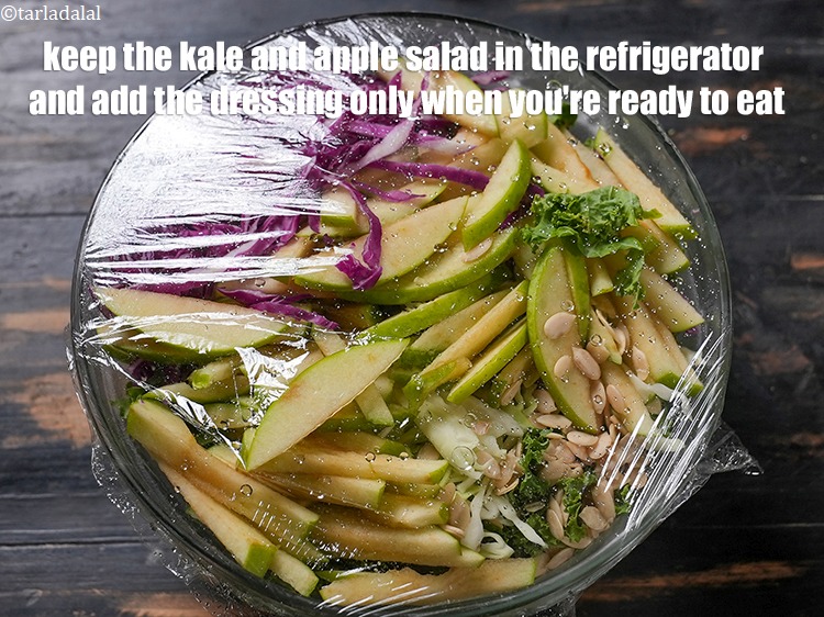Step 26 – Keep the <strong>kale and apple salad</strong> in the refrigerator and add the dressing only when …