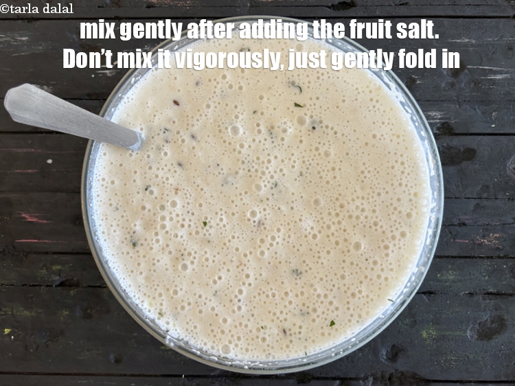 Step 47 – <p>Mix gently after adding fruit salt. Don’t mix it vigorously, just gently fold in so, …