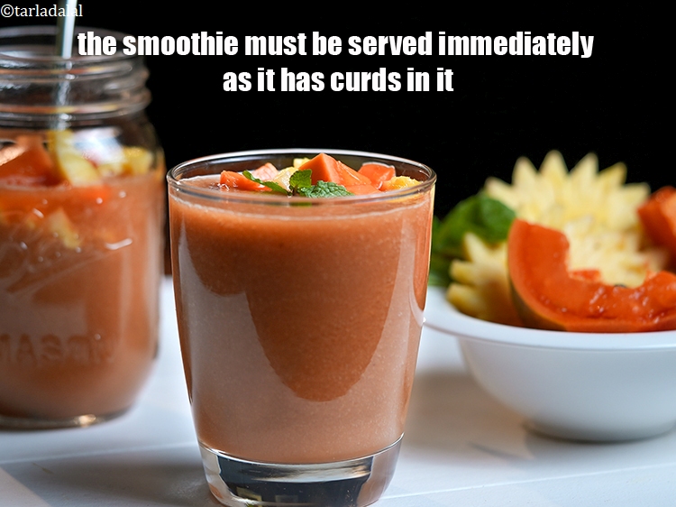 Step 19 – The smoothie must be served immediately&nbsp;as it has curds in it.