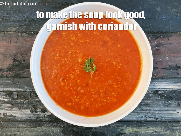 स्टेप 39 – सूप को अच्छा दिखाने के लिए हमने इसे धनिये की …