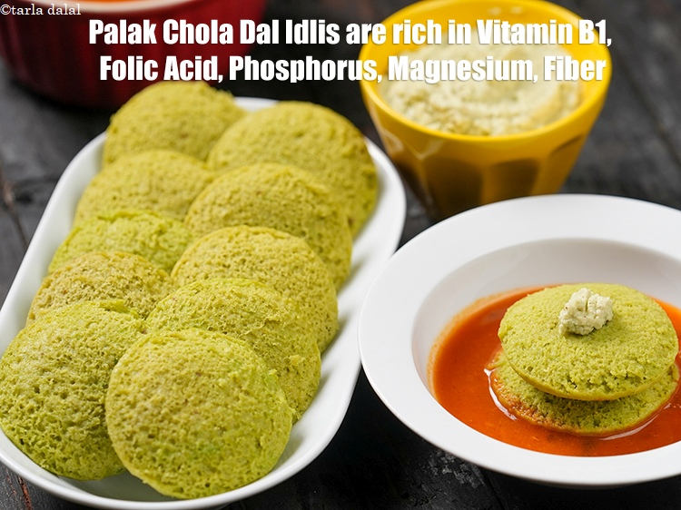 Step 36 – <strong>Palak Chola Dal Idlis are rich in&nbsp;Vitamin B1,&nbsp;Folic Acid,&nbsp;Phosphorus,&nbsp;Magnesium,&nbsp;Fiber.</strong> One serving of <strong>Palak Chola Dal …