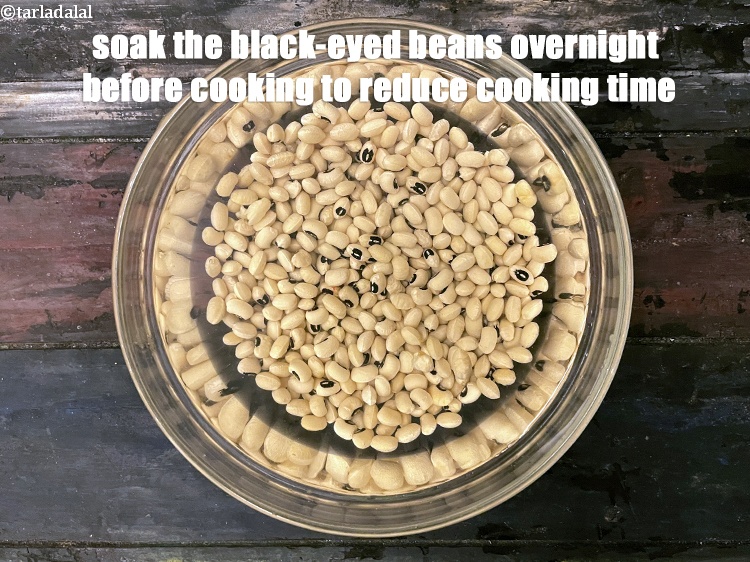 Step 33 – Soak the black-eyed beans overnight before cooking to reduce cooking time.