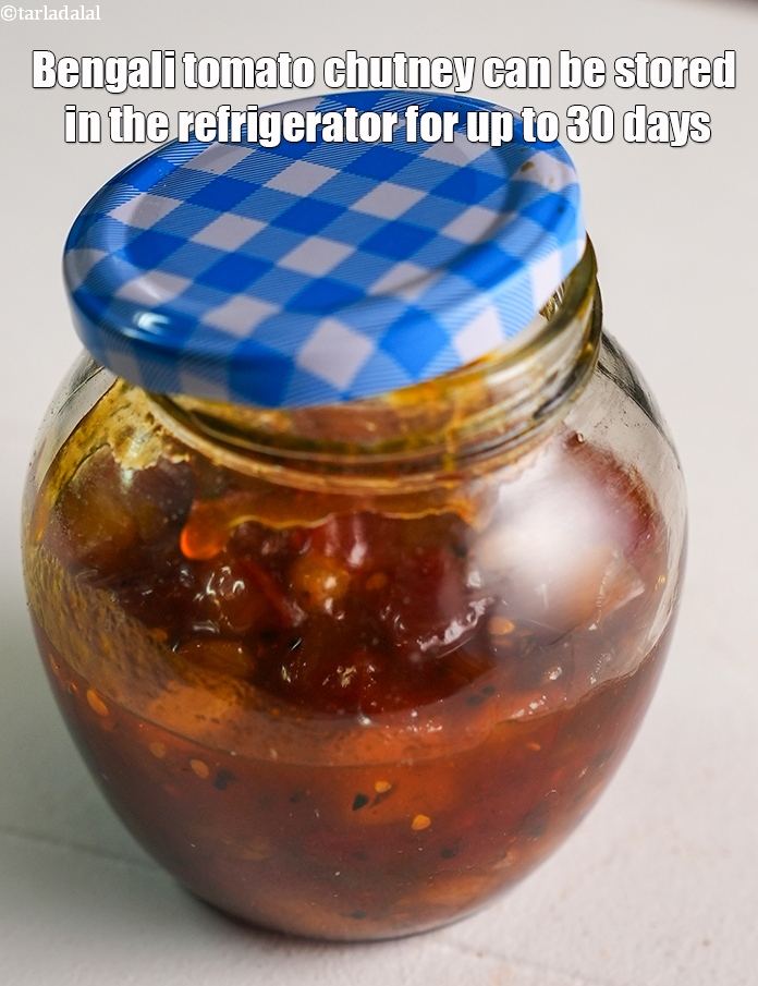 Step 36 – <strong>Bengali tomato chutney</strong> can be stored in the refrigerator for up to 30 days.