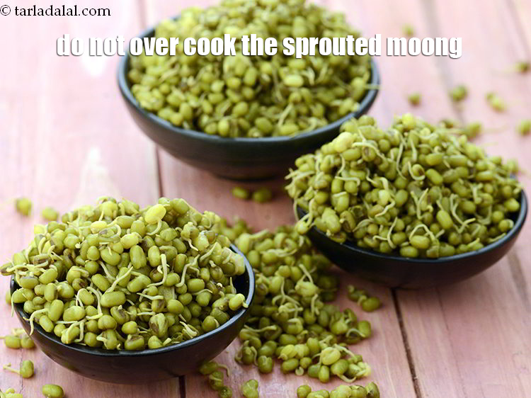 Step 34 – Make sure when you cook the sprouted moong, you do not overcook them. They should …