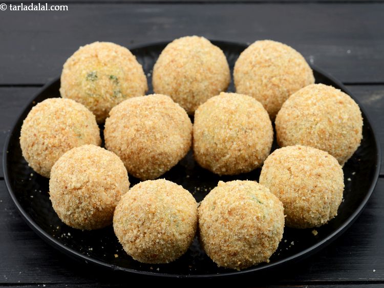 Step 59 – You can make and shape the corn cheese balls in advance and keep but deep-fry …