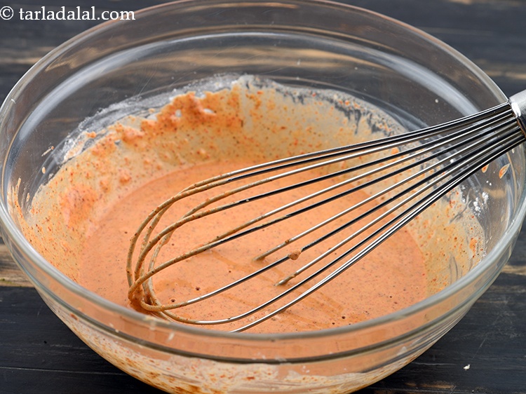 Step 21 – Do not make the marinade too thin other wise paneer will not coat properly.