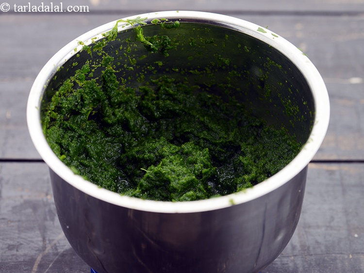 Step 33 – You can make green masala paste in advance and refrigerate and use as required.