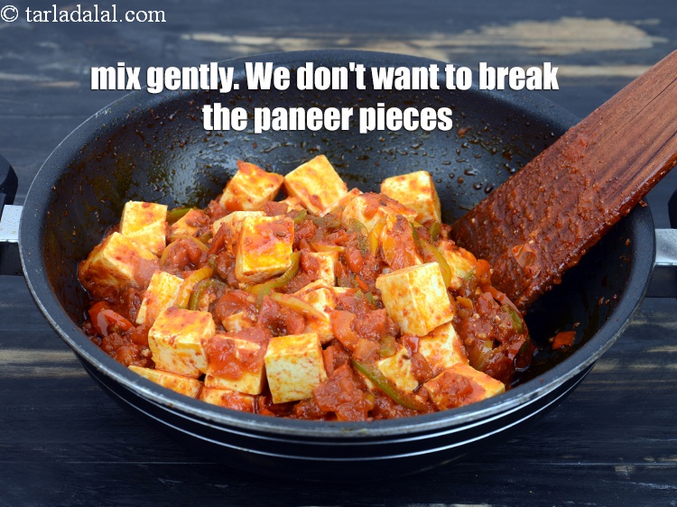 Step 23 – Mix gently. We don't want to break the paneer pieces.&nbsp;