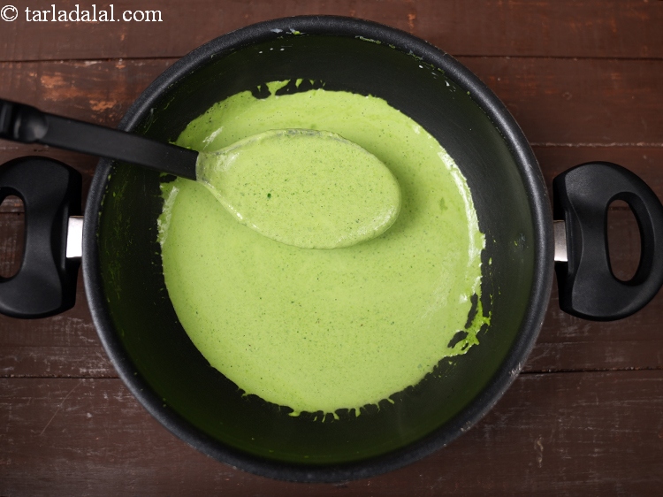 Step 19 – If not serving immediately, the Spinach Fondue might thicken so, add little milk, re-heat and …