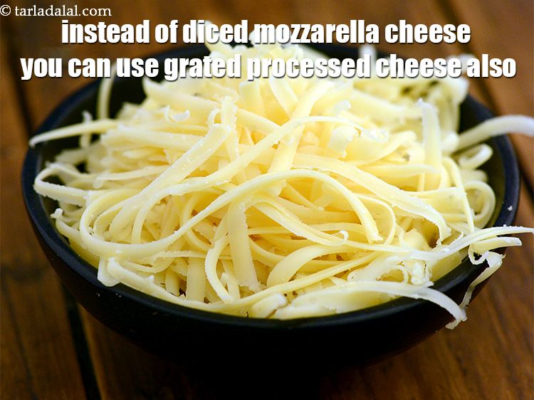 Step 22 – Instead of diced mozzarella cheese you can use grated processed cheese also.