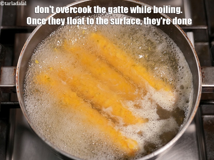 Step 57 – Don&#39;t overcook the gatte while boiling. Once they float to the surface, they&#39;re done.