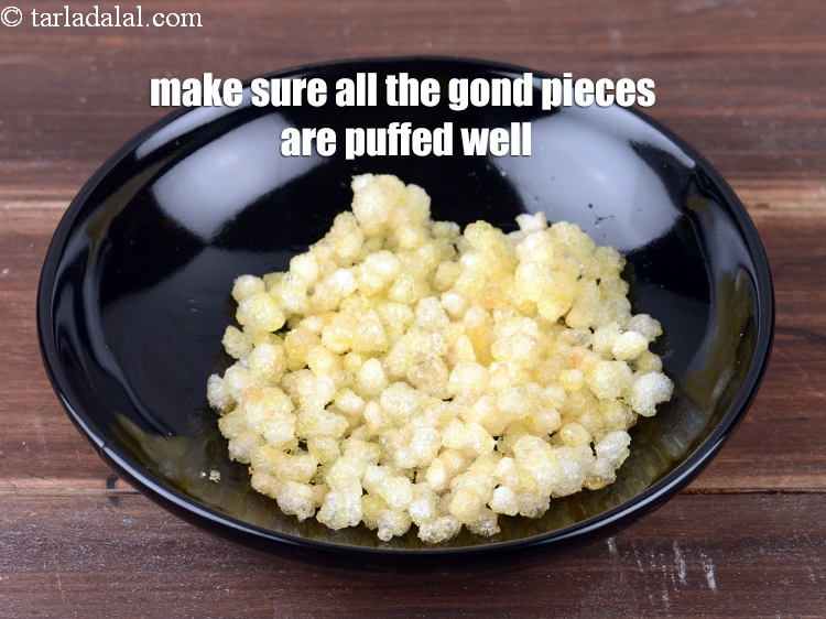 Step 38 – Make sure all the gond pieces are puffed well. If not, they will stick to …