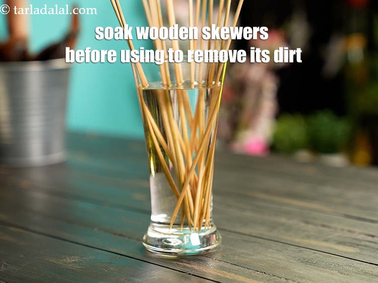 Step 45 – Soak wooden skewers before using to remove its dirt.