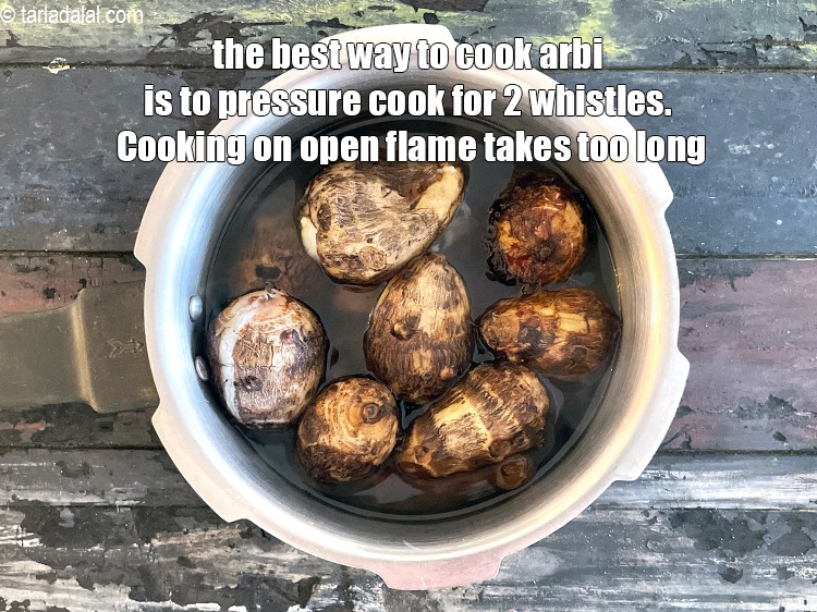 Step 27 – If i had a choice to cook the arbi, the best way will be to …
