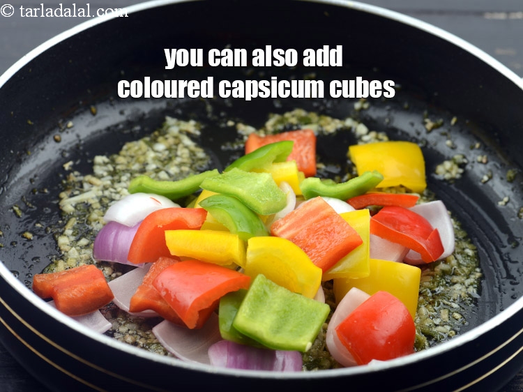 Step 32 – You can also add coloured capsicum in this salad.