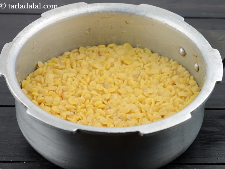 Step 25 – You can pressure cook the dal in advance and keep. &nbsp;