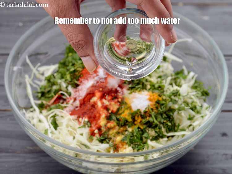 Step 18 – Remember to not add too much water while mixing the ingredients because cabbage will also …