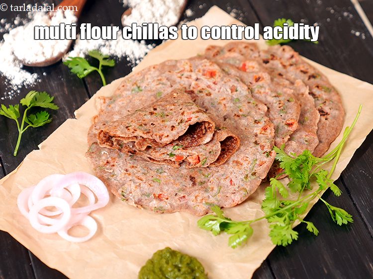 Step 22 – <meta charset="UTF-8" /> Prefer these <strong>multi flour&nbsp;chillas to control acidity</strong>&nbsp;made with alkaline jowar flour over …
