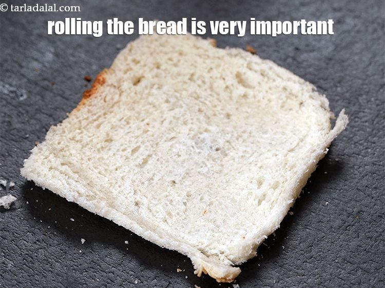 Step 24 – Rolling the bread is very important so that it doesn&rsquo;t soak much oil while frying.